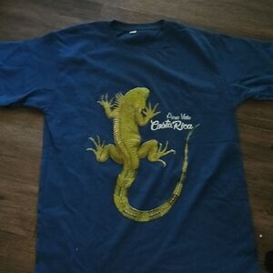 NWOT Boys Sz. 12 Costa Rica Iguana T-Shi1rt - Blue and Gold